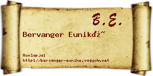Bervanger Euniké névjegykártya